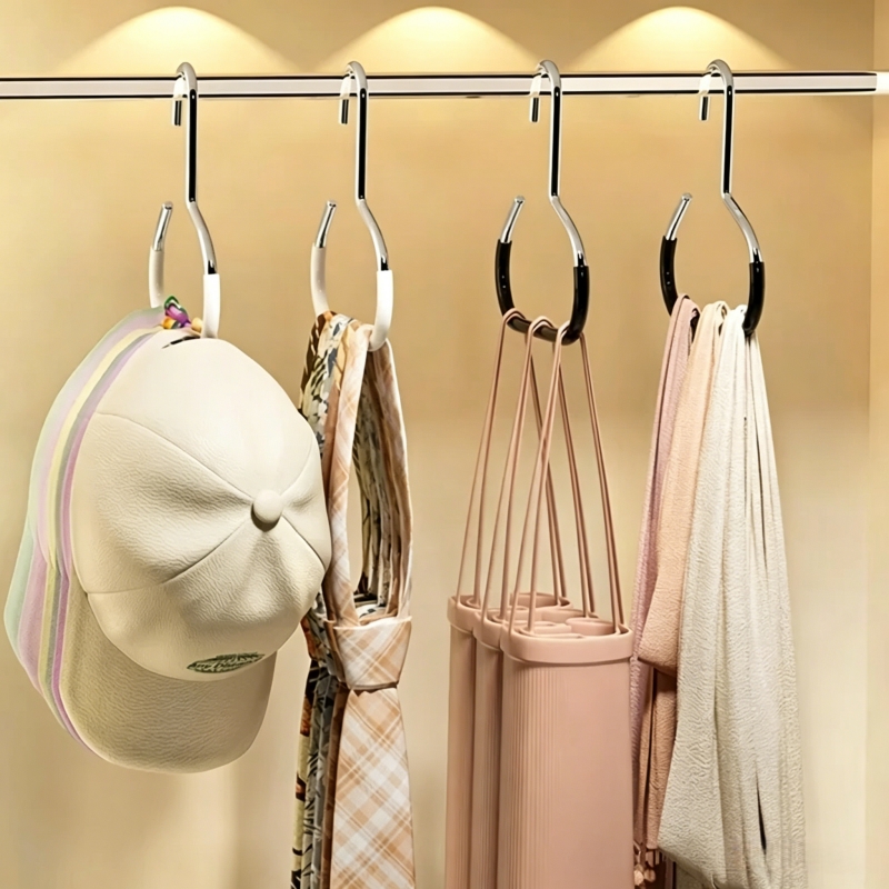 Baseball Cap Structured - 1/3/5/10個入り ステンレス製帽子ハンガーオーガナイザー 省スペース 滑り止めキャップホルダー 野球帽、ブラジャー、ハンドバッグ、ベルト、クローゼット用