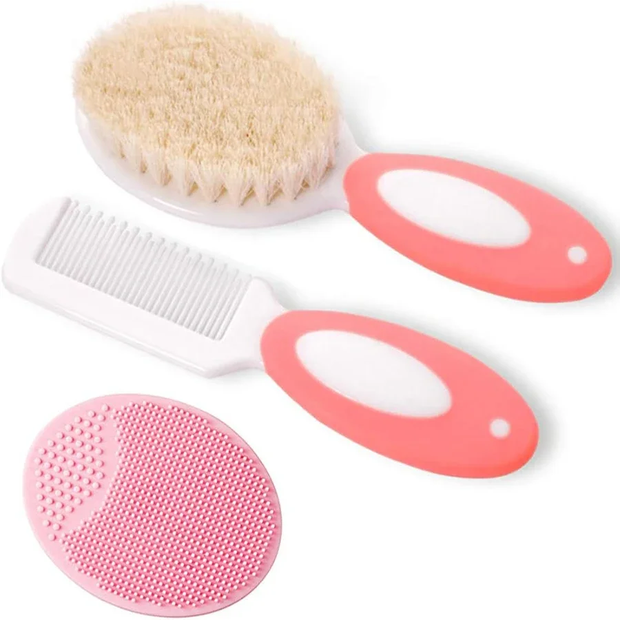 Swim Hat Silicone - 新生児と幼児のためのヘアブラシのセット,柔らかい毛とシリコーンのキャップ,マッサージブラシ,ベビーケア