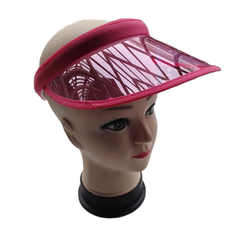 Baseball Cap Structured - 女性用透明プラスチックバイザー,太陽用バイザー,キャンディーカラー,空のオープントップ,スポーツ,ビーチ用,新しいシンプルな透明PVCバイザー