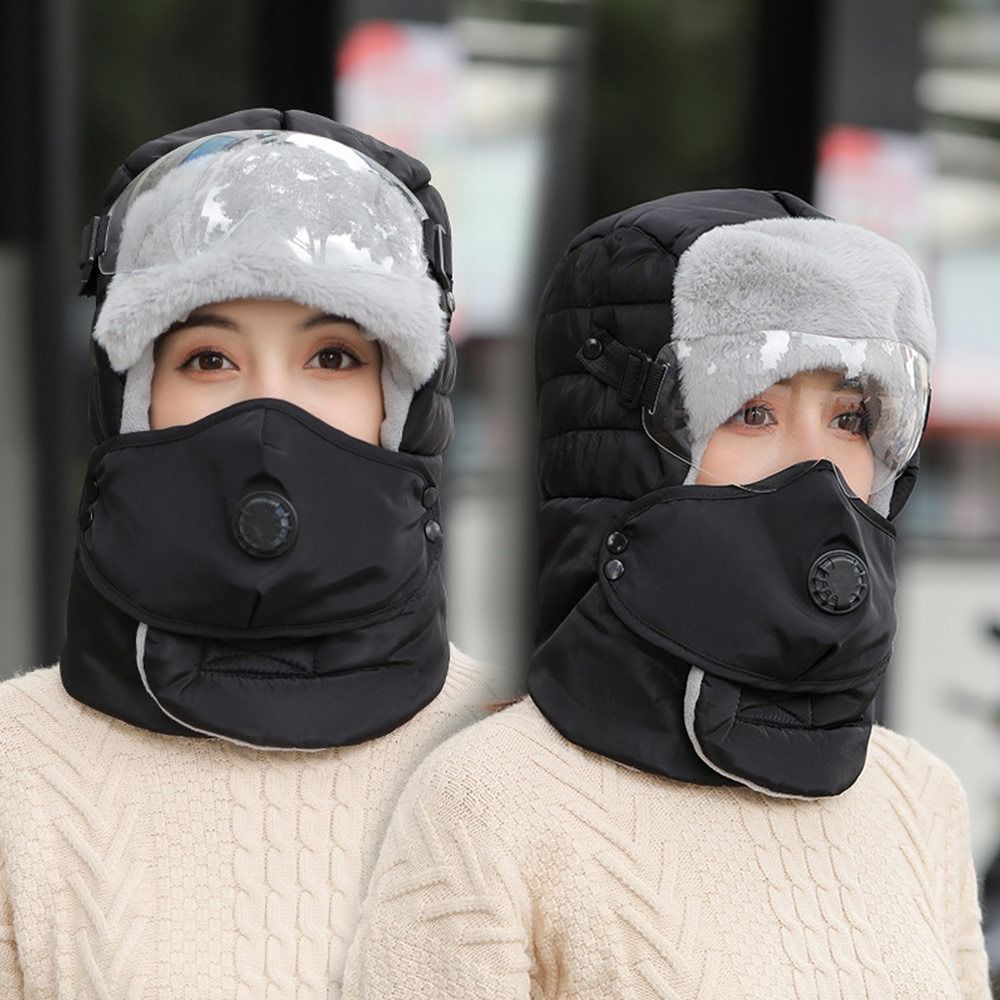 Winter Trapper Hat - 防寒防曇メガネぬいぐるみサーマルトラッパーハット防寒厚みのあるサイクリングキャップヘッドカバー冬暖かい