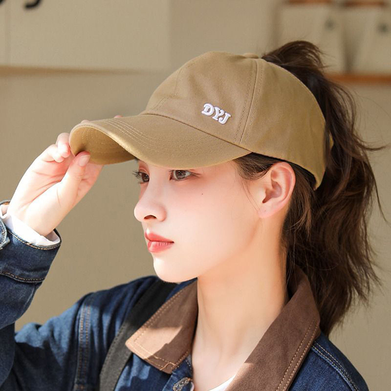 Baseball Cap Structured - 夏用無地野球帽 ゴルフウェア レディース スポーツ レジャー ポニーテールハット