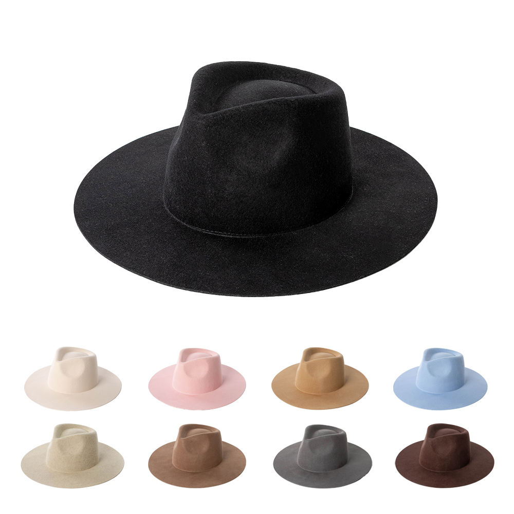 Fedora Hat Wool - ユニセックスつばの広いフェドーラ帽子、ウール100%