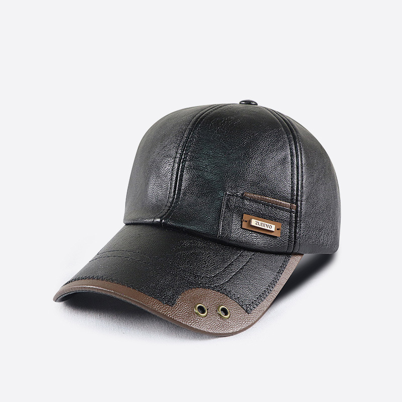 レトロPUレザー野球帽 メンズ 秋冬 ダッドハット 中年 ド - Baseball Cap Structured のレビューと価格
