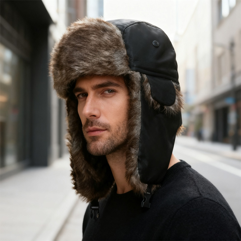 冬用ロシア風ウシャンカ帽子 メンズ ミリタリースタイル パイ - Winter Trapper Hat のレビューと価格