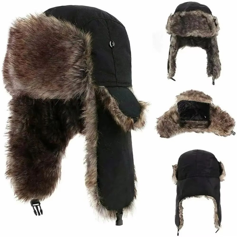 冬用ロシア風ウシャンカ帽子 メンズ ミリタリースタイル パイ - Winter Trapper Hat のレビューと価格