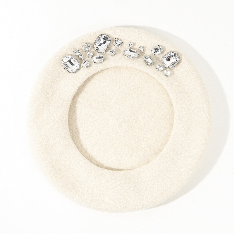 女性用の見事なラインストーンウールベレー帽 - ブリンブリン - Beret French Wool のレビューと価格