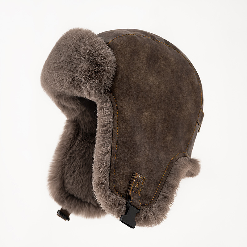 メンズ冬用レトロレザーハット トラッパー アビエーター トロ - Winter Trapper Hat のレビューと価格