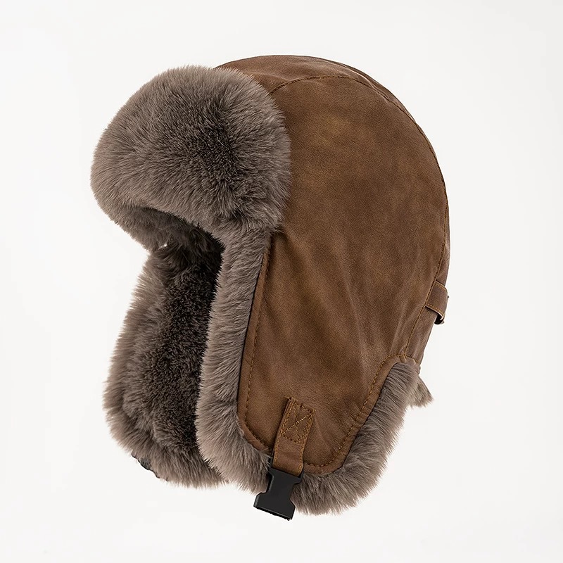 メンズ冬用レトロレザーハット トラッパー アビエーター トロ - Winter Trapper Hat のレビューと価格