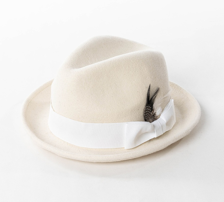 USPOP 冬ウールフェドーラ帽女性エレガントなちょう結びリ - Fedora Hat Wool のレビューと価格