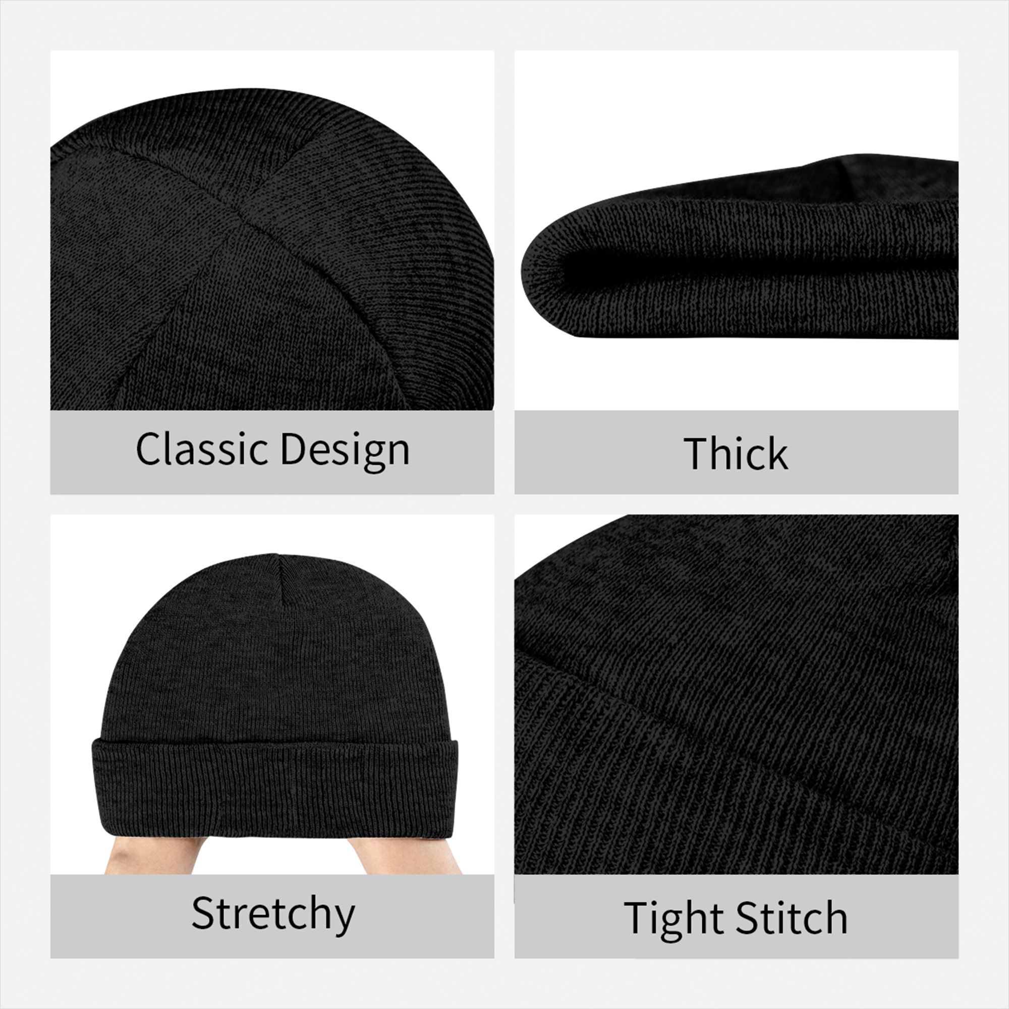 初音ミク リブニット カフ付きビーニー 男女兼用 冬用暖かい - Beanie Cuffed Knit のレビューと価格