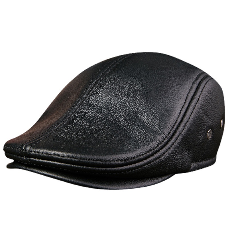 男性用本革ベレー帽,本革帽子,黒,高品質,男性用ファッション - Baseball Cap Structured のレビューと価格