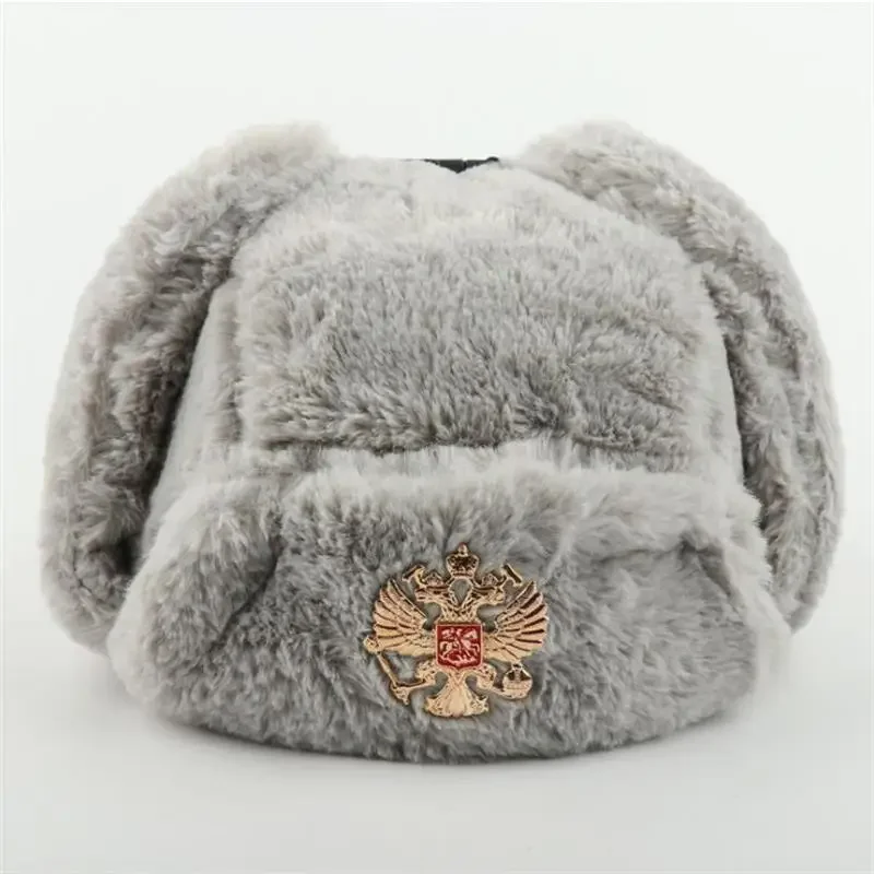 ソビエトバッジ付きウシャンカ帽子 男女兼用 ボンバーハット  - Winter Trapper Hat のレビューと価格
