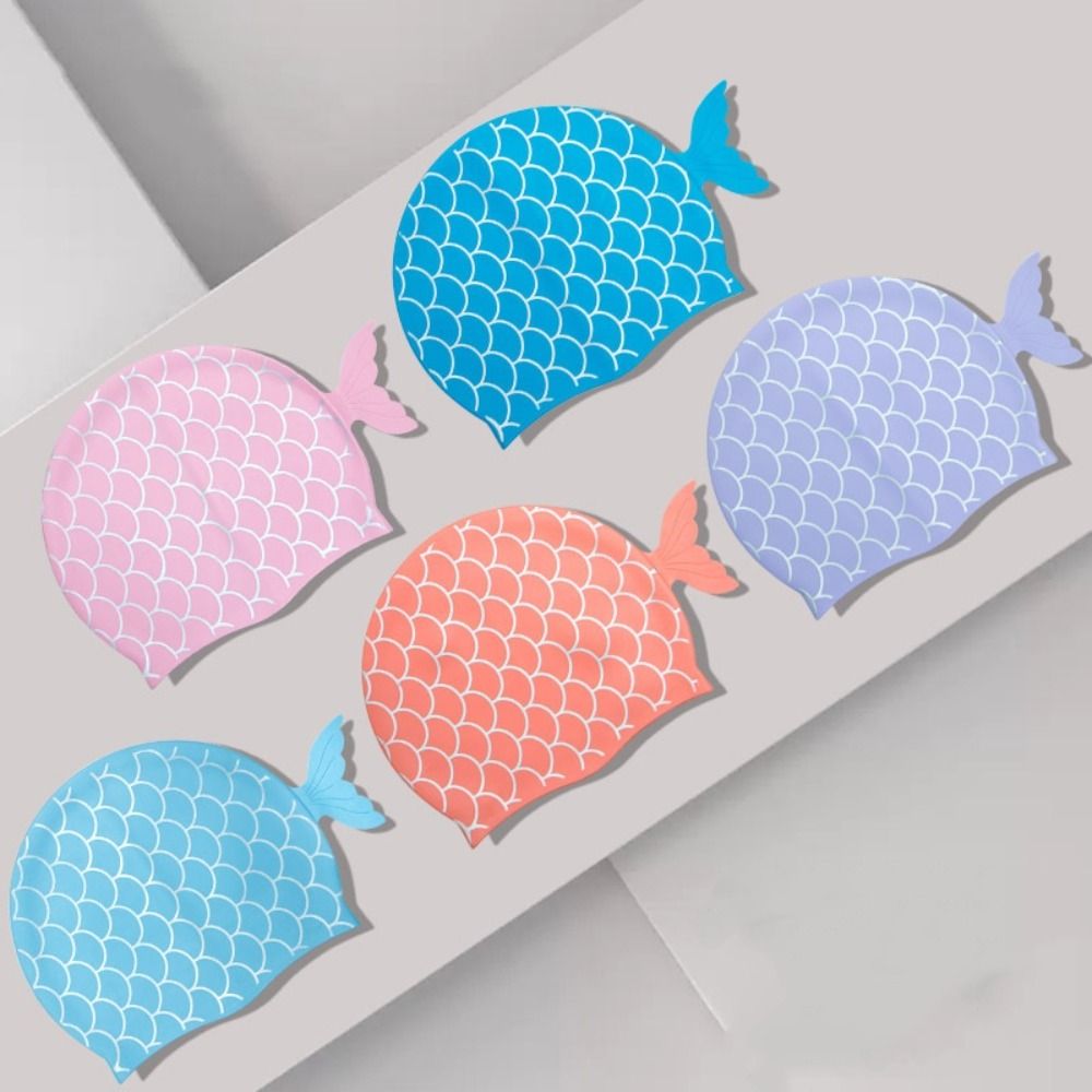 かわいい魚子供用水泳キャップ漫画耳保護シリコーン水泳キャップ - Swim Hat Silicone のレビューと価格