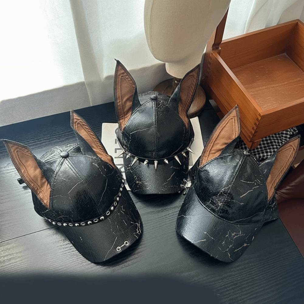 ファッションパンクドーベルマン犬耳野球帽調整可能PUサンシェ - Baseball Cap Structured のレビューと価格