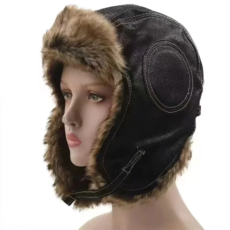 レザー SnowWint キャップ 耳当て付き 防風 暖かい - Winter Trapper Hat のレビューと価格