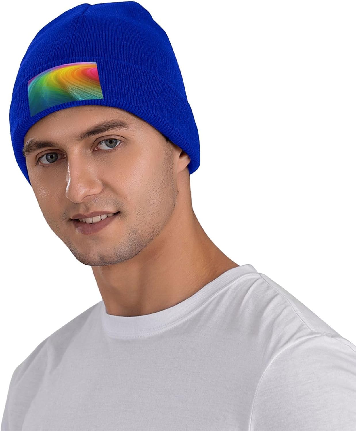 メンズビーニー、レディース冬用帽子、ニット帽、レインボーオー - Beanie Cuffed Knit のレビューと価格